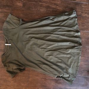 Faux suede army green dress w/ pockets